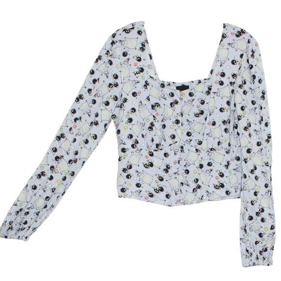 Crop Top Soot Sprites Babydoll Coquette Cottage Y2K Kawaii Button Up Size Medium - Picture 7 of 7